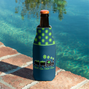 Pickleball Training I Dink I Can Blue and Green Bottle Cooler