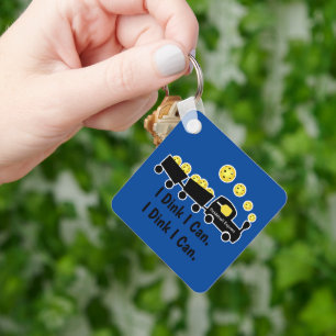 Pickleball Training I Dink I Can Yellow Ball Key Ring