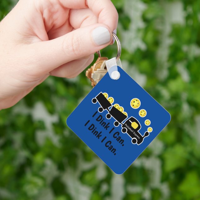 Pickleball Training I Dink I Can Yellow Ball Key Ring (Hand)