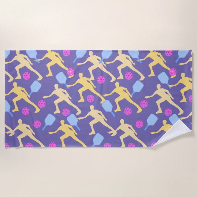 Pickleball Tropical  Beach Towel (Front)