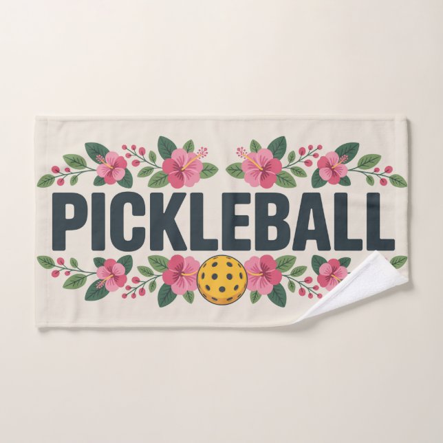 Pickleball Tropical Graphic Vacation Hand Towel (Hand Towel)