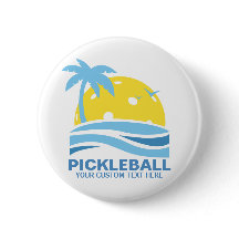 Pickleball Tropical Palm Tree Sun Your Custom Text