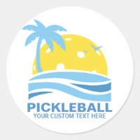 Pickleball Tropical Palm Tree Sun Your Custom Text