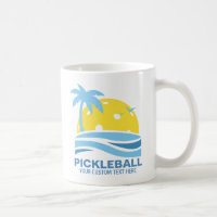 Pickleball Tropical Palm Tree Sun Your Custom Text