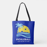 Pickleball Tropical Palm Tree Sun Your Custom Text