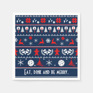 😄 Pickleball🎄 Ugly Christmas Sweater style Napkin