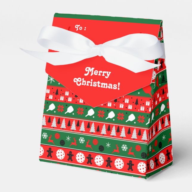 Pickleball Ugly Sweater Favour Box (Front Side)