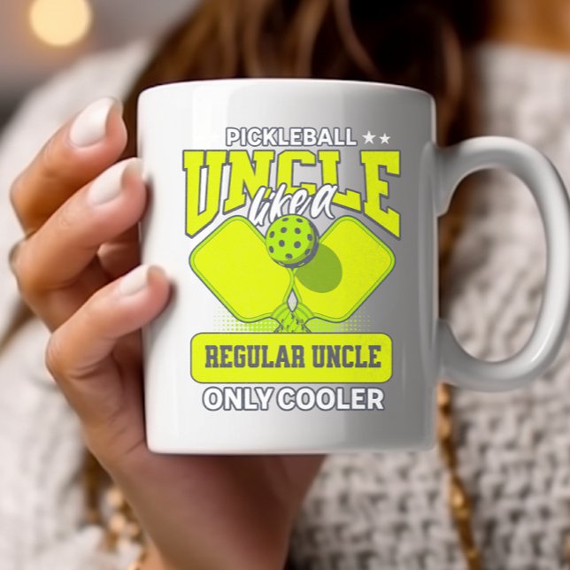 Pickleball Uncle Like Regular Uncle only Cooler Two-Tone Coffee Mug (Creator Uploaded)