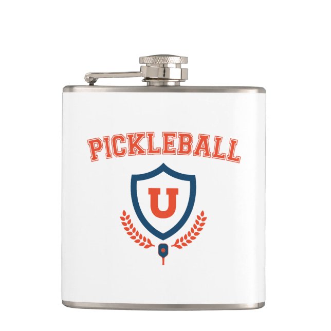 Pickleball University Hip Flask (Front)