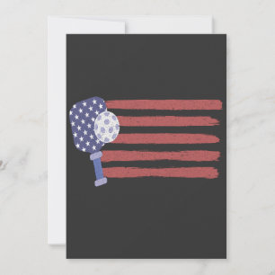 Pickleball US Flag American Patriotic Pickleball  Thank You Card