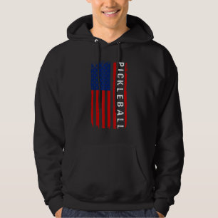 Pickleball USA American Flag US Player Paddleball Hoodie
