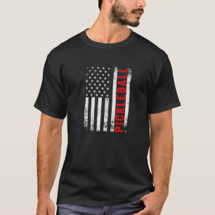 Pickleball USA Flag America Paddle Pickleball Play T-Shirt