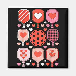 Pickleball valentine's day funny heart paddleball magnet