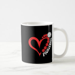 Pickleball valentine's day heart coffee mug
