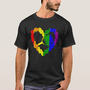 Pickleball valentines heart LGBTQ lesbian gay all T-Shirt