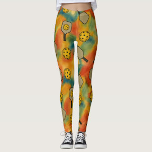 Pickleball Watercolor Seamless Pattern Leggings