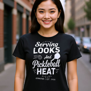 Pickleball White Text Funny Gift Personalised T-Shirt