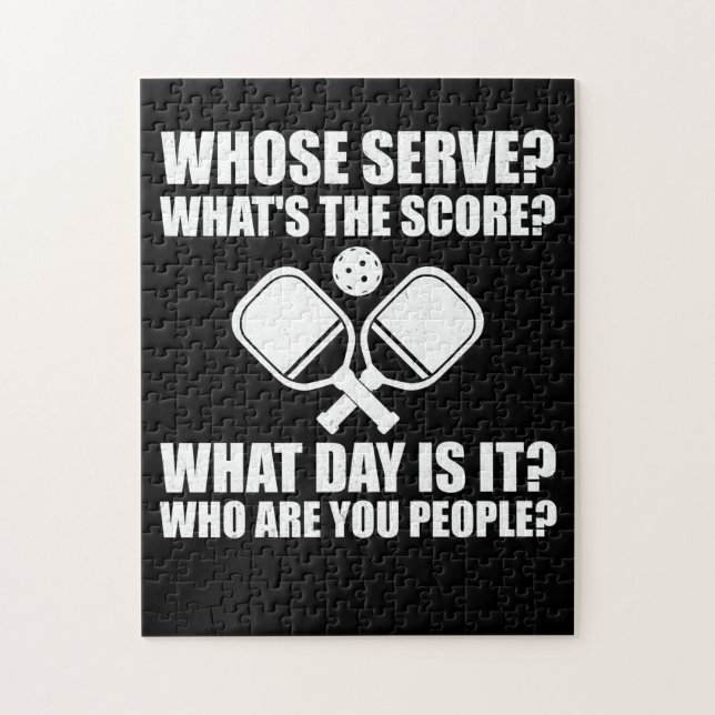 Pickleball Whose Serve Score League Pickleball Jigsaw Puzzle (Vertical)