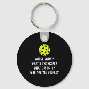 Pickleball whose serve whats score pickle ball key ring
