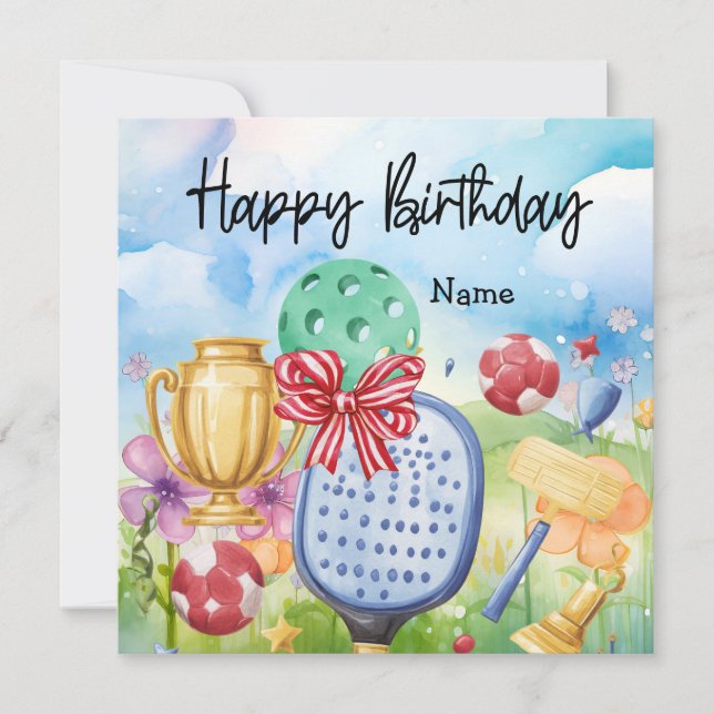 Pickleball with Birthday presents  (Front)