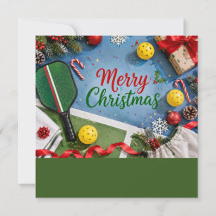 Pickleball with Christmas Frame Holiday Card