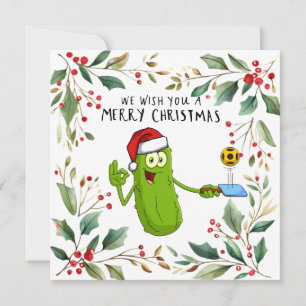 Pickleball with Christmas Frame Holiday Card