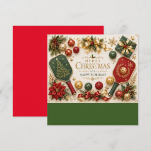 Pickleball with Christmas Frame Holiday Card
