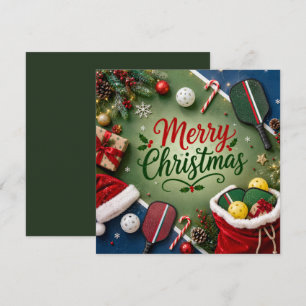 Pickleball with Christmas Frame Holiday Card