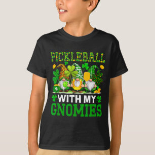 Pickleball with gnomies st. patrick's day player T-Shirt