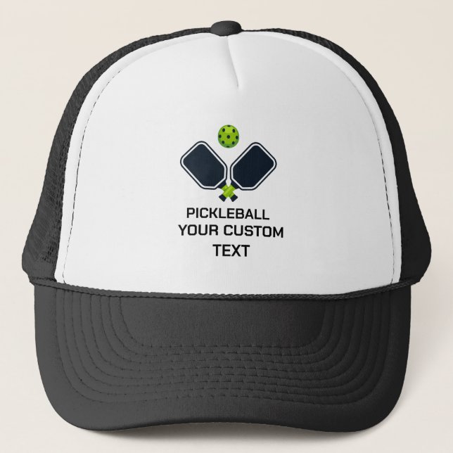Pickleball with Paddles & Ball Custom Trucker Hat (Front)