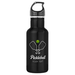 Pickleball with Paddles & Ball Personalised black 532 Ml Water Bottle