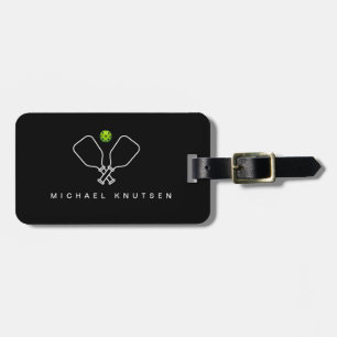 Pickleball with Paddles & Ball Personalised  Luggage Tag