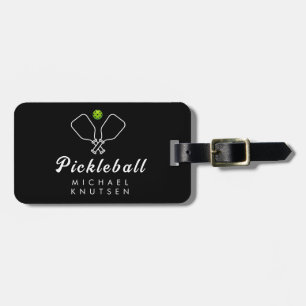 Pickleball with Paddles & Ball Personalised  Luggage Tag