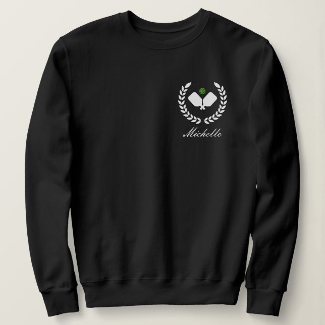 Pickleball with Paddles & Ball Personalised Name Sweatshirt (Design Front)