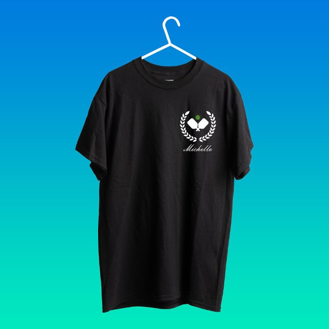 Pickleball with Paddles & Ball Personalised Name T-Shirt (Creator Uploaded)