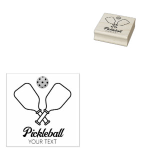 Pickleball with Paddles & Ball Personalised  Rubber Stamp