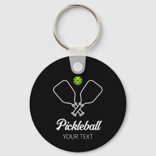 Pickleball with Paddles & Ball Personalized  Key Ring