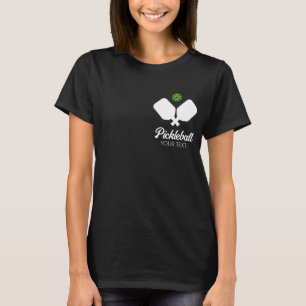 Pickleball with Paddles & Ball Personalized Name T-Shirt