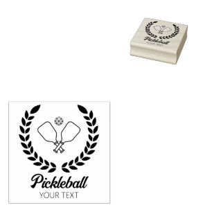 Pickleball with Paddles & Ball Personalized  Rubber Stamp