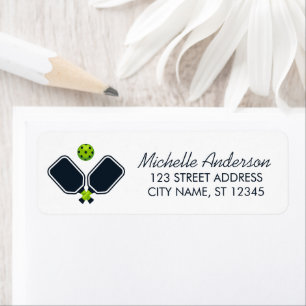 Pickleball with Paddles & Ball Return Address