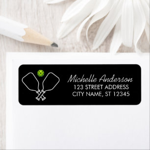 Pickleball with Paddles & Ball Return Address