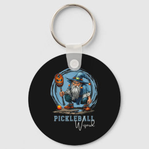 Pickleball wizard funny fantasy sports art key ring