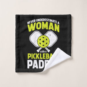 Pickleball Woman Funny Pickleball Player Gift Wash Cloth