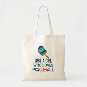 Pickleball women rainbow  tote bag