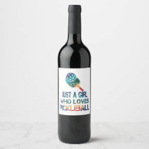 Pickleball women rainbow  wine label