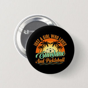 Pickleball women sunshine 6 cm round badge