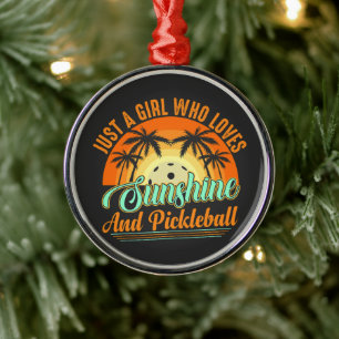 pickleball women sunshine metal tree decoration