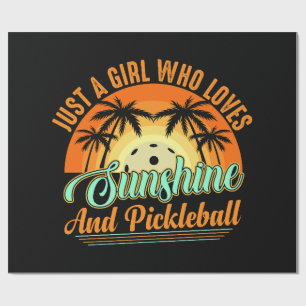 Pickleball women sunshine wrapping paper