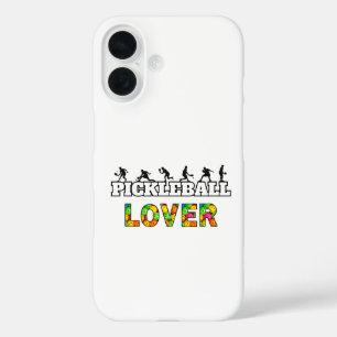 Pickleball Word Male Silhouettes Lover Ball iPhone 16 Case