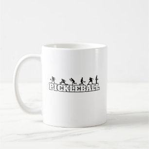 Pickleball Word Player Silhouettes Sport Action Coffee Mug